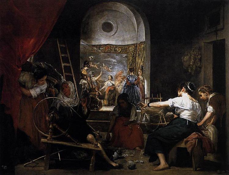 Diego Velazquez The Fable of Arachne a.k.a. The Tapestry Weavers or The Spinners oil painting image